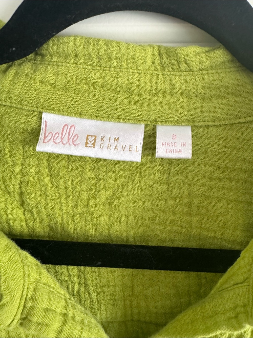 Belle by Kim Gravel Bright Lime Textured Button-Up - Picture 2 of 3